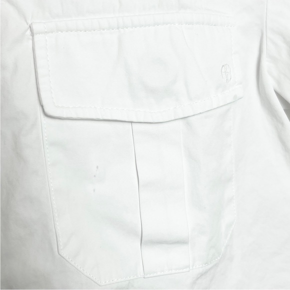 ANINE BING 90s Short Sleeve Cotton Poplin Button Up Crop Utility Camp Shirt XS - Picture 15 of 16